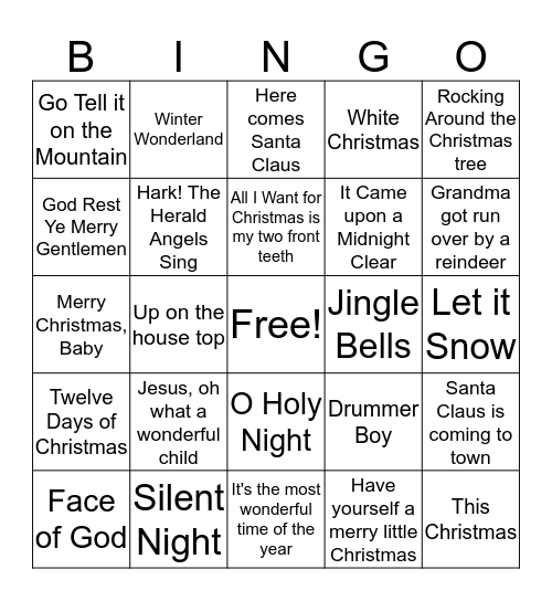 Christmas Bingo Card