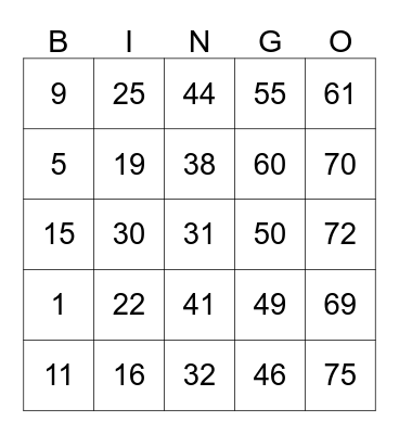 MERIDIAN SPIRIT Bingo Card