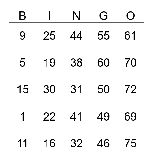 MERIDIAN SPIRIT Bingo Card
