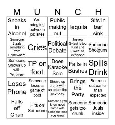 Christmas Party 2019 Bingo Card