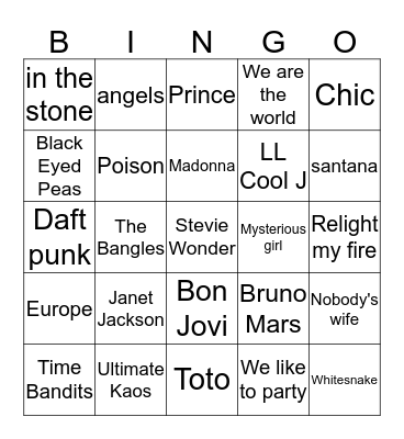 De Deel Partybingo 1 Bingo Card