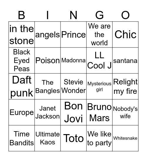 De Deel Partybingo 1 Bingo Card