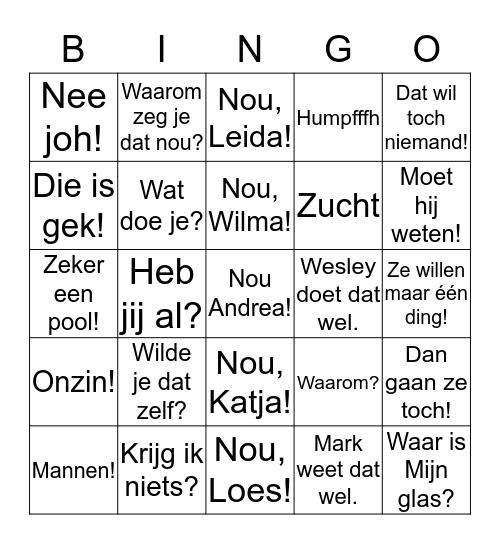 Kerstbingo 2019 Bingo Card