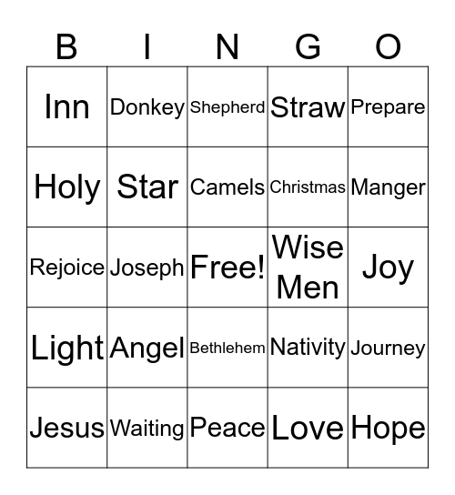 Advent Bingo Card