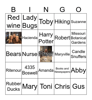 Renee's 60th Birthday Bingo Card