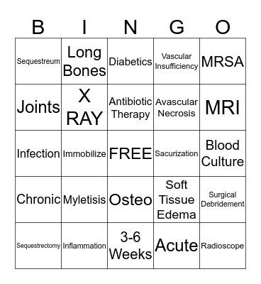 Osteomyelitis  Bingo Card