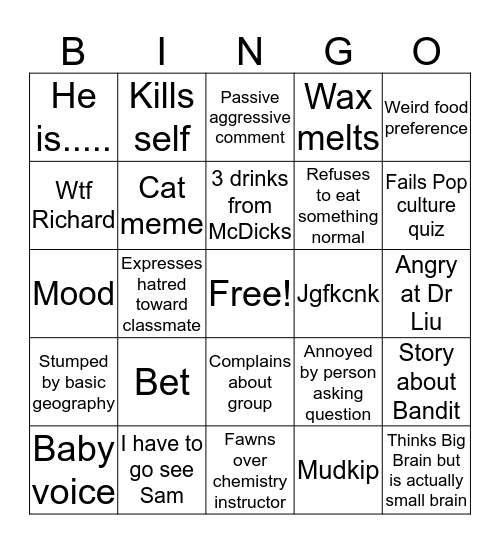 Jo Bingo Card