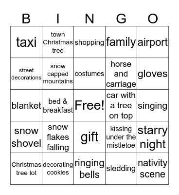 Hallmark Bingo Card