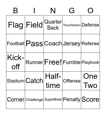 Football BINGO Card