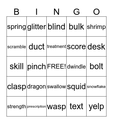 Blend BINGO Card