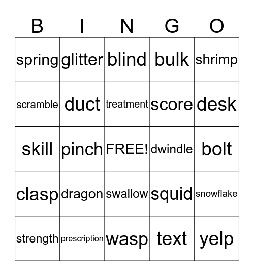 Blend BINGO Card