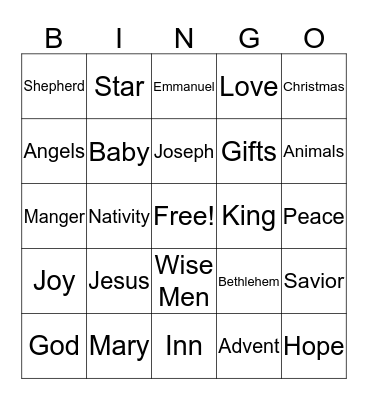 Christmas Bingo Card