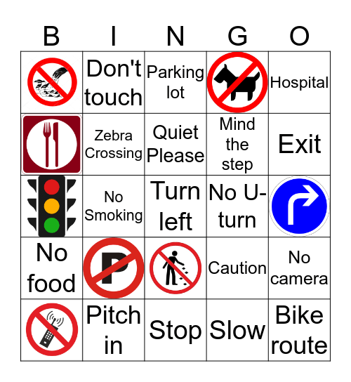 Signs Bingo Card