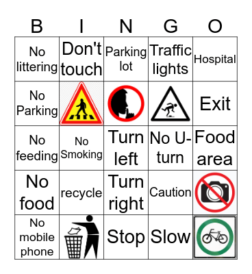 Signs Bingo Card