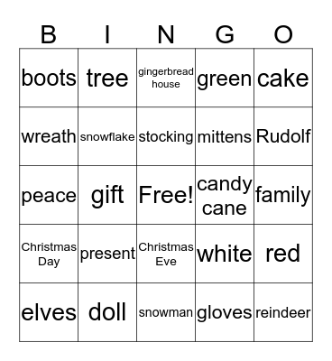 Christmas & Winter BINGO Card