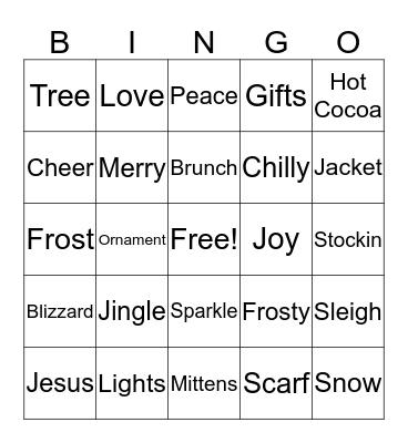 Holiday Bingo Card