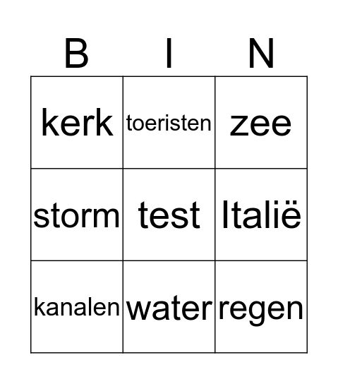 Venetië  Bingo Card
