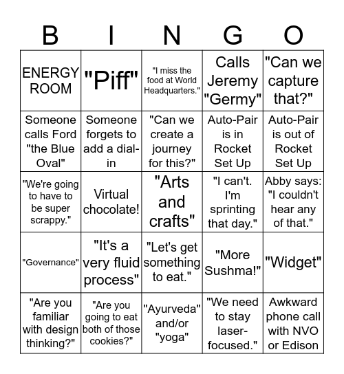 Blue Oval Bingo 2019 Bingo Card