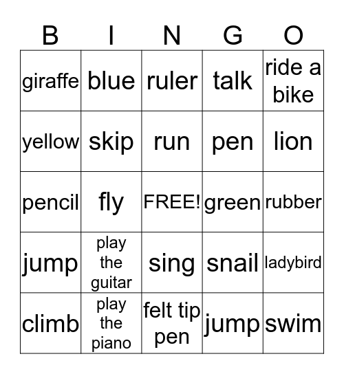 BINGO Card