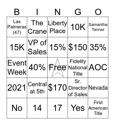 Contracts Bingo Card