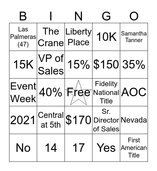 Contracts Bingo Card