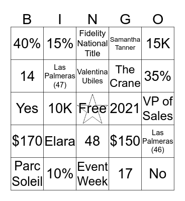 Contracts Bingo Card