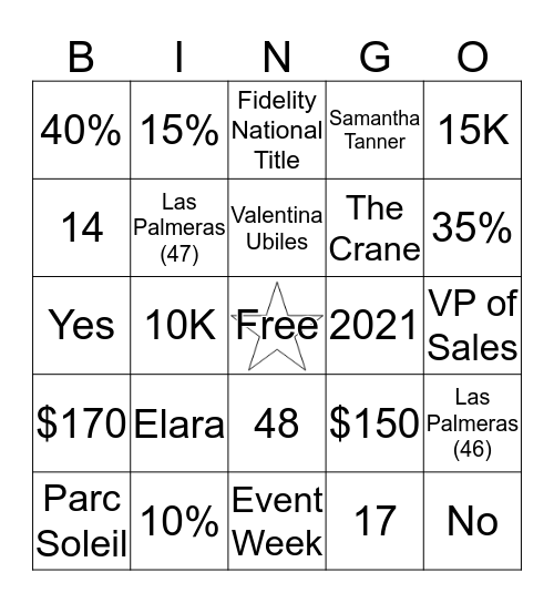 Contracts Bingo Card