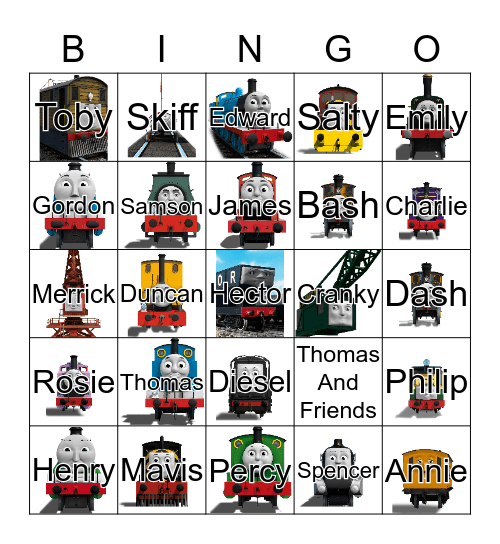 Thomas Bingo Card