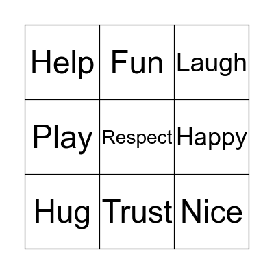 Friend's Day Bingo Card