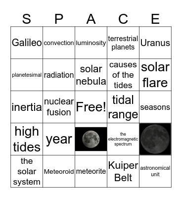 Intergalactic Bingo Card