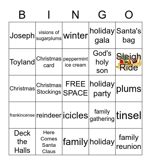 Holiday Social Bingo Card