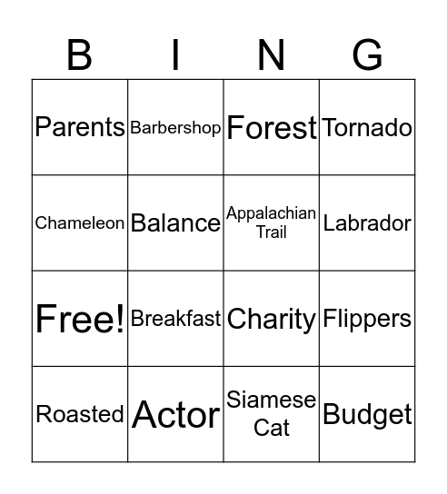 Midterm Review Bingo Card