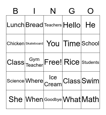 ELD Cafe Bingo Card