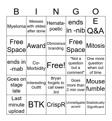 ASH19 Bingo Card