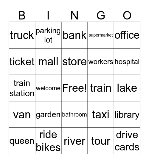 Unit 1- London Bingo Card