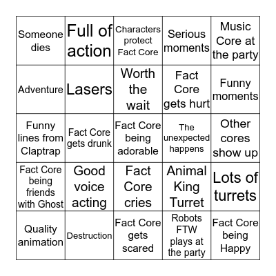 500K Subs Multiverse Video Bingo Card