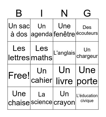 Les cours et les objets de classe Bingo Card