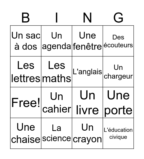 Les cours et les objets de classe Bingo Card