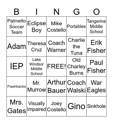 Tangerine Bingo Card