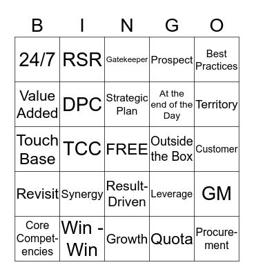 G&K Services - Training Conference Bingo Card