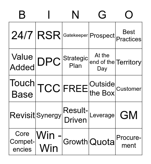 G&K Services - Training Conference Bingo Card