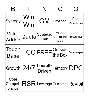 G&K Services - Training Conference Bingo Card