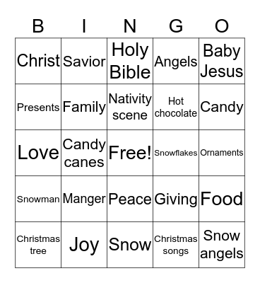 Christmas Bingo Card