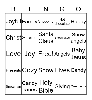 Christmas Bingo Card