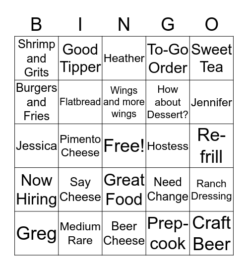 Sugar Hill Bingo Card