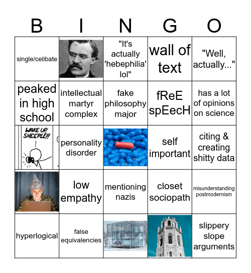Internet Edgelord Bingo Card