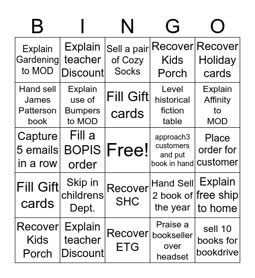 B&N BINGO Card