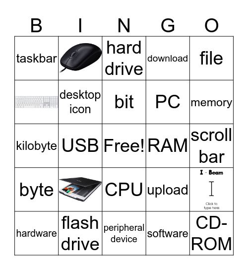 Computer basics Bingo Card