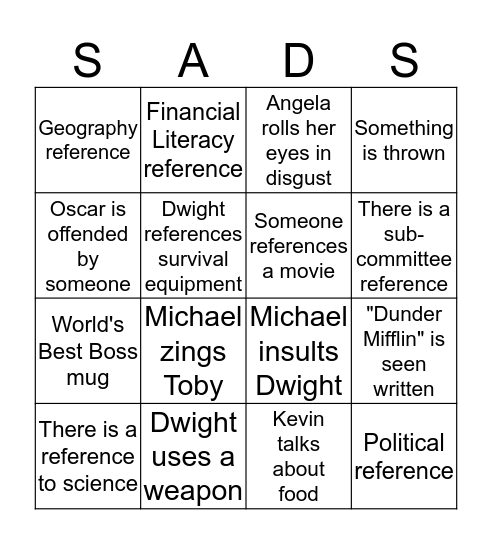 CASSPB OFFICE BINGO Card