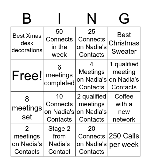 BINGO SPIFF Bingo Card
